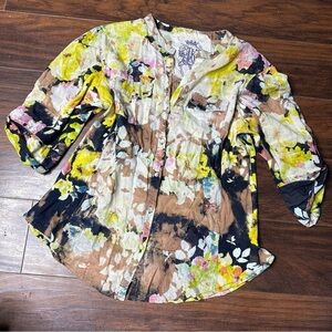 J.A.K. Floral Cotton Button Down Shirt